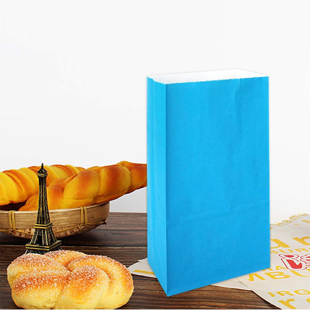 KEYYOOMY Small Blue Paper Party Favor Bags - 4.7x2.4x8.7 Inch Lunch Bags (24 Count) - Perfect for Birthday Parties, Baby Showers & Wedding Favors