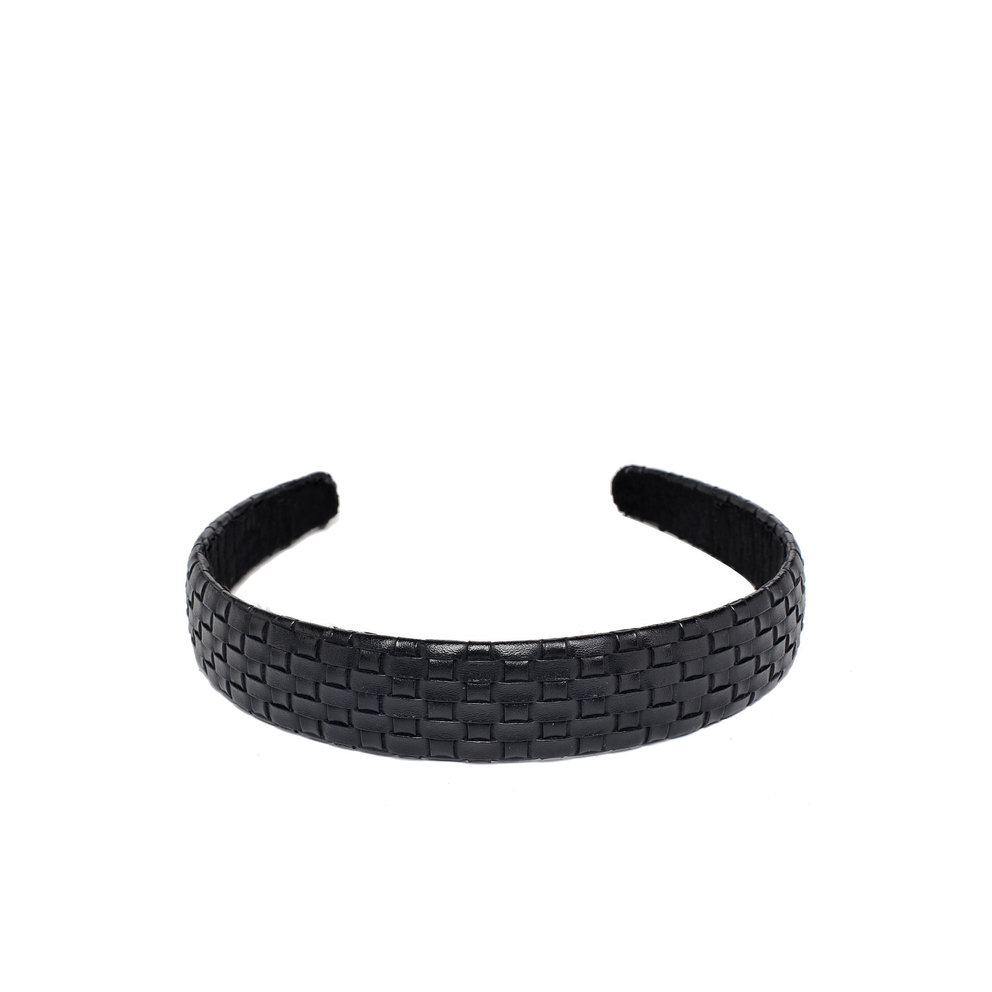 Stylish Embossed Woven Vegan Leather Headband for Women - Fashion Hair Accessory for Workouts, Yoga, and Everyday Wear