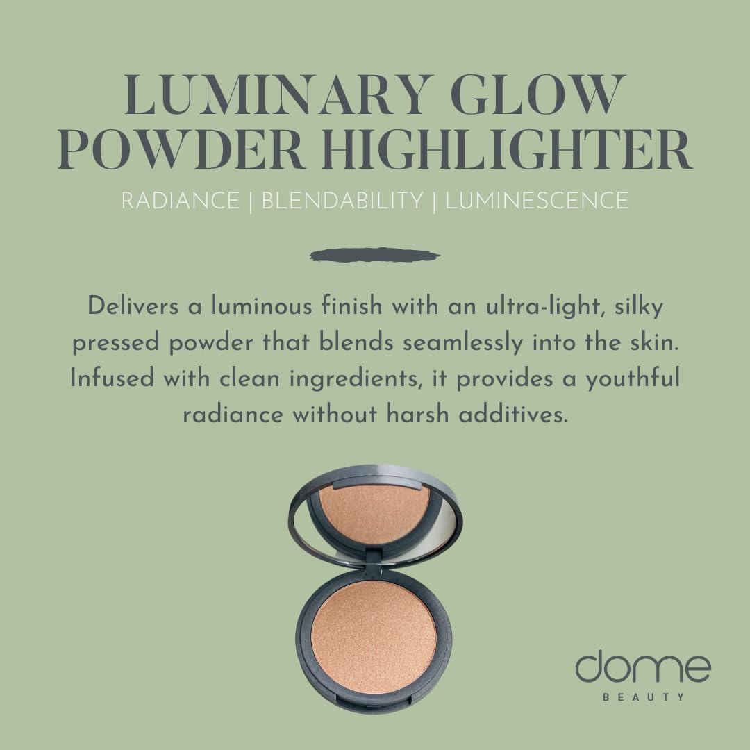 Luminary Glow Powder Highlighter - Hydrating Face Highlighter for Radiant Glow, Lightweight Buildable Makeup Powder | Clean Beauty, Vegan & Cruelty-Free | Perfect for Daily Wear, Special Occasions & Photography