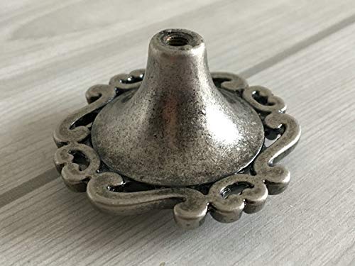 Antique Pewter Ceramic Cabinet Knob - 1.8