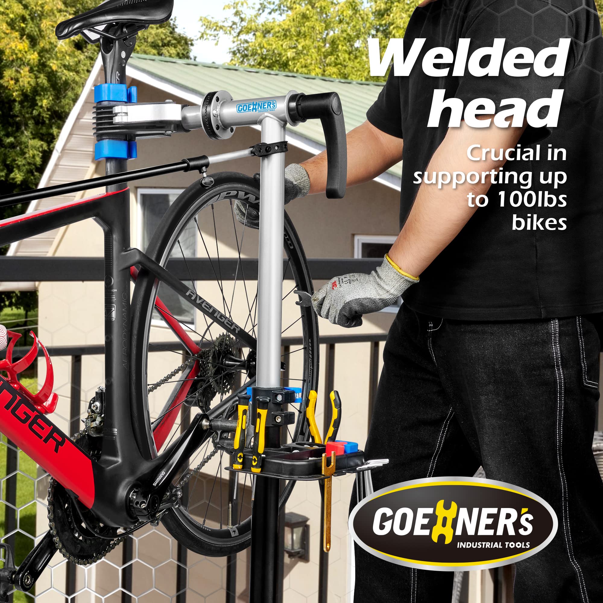 Heavy Duty E Bike Repair Stand - Portable Bicycle Maintenance Stand for E-Bikes, Mountain Bikes & Road Bikes (Supports 100 lbs) - Perfect for Home Garage, Bike Shops & Outdoor Repairs
