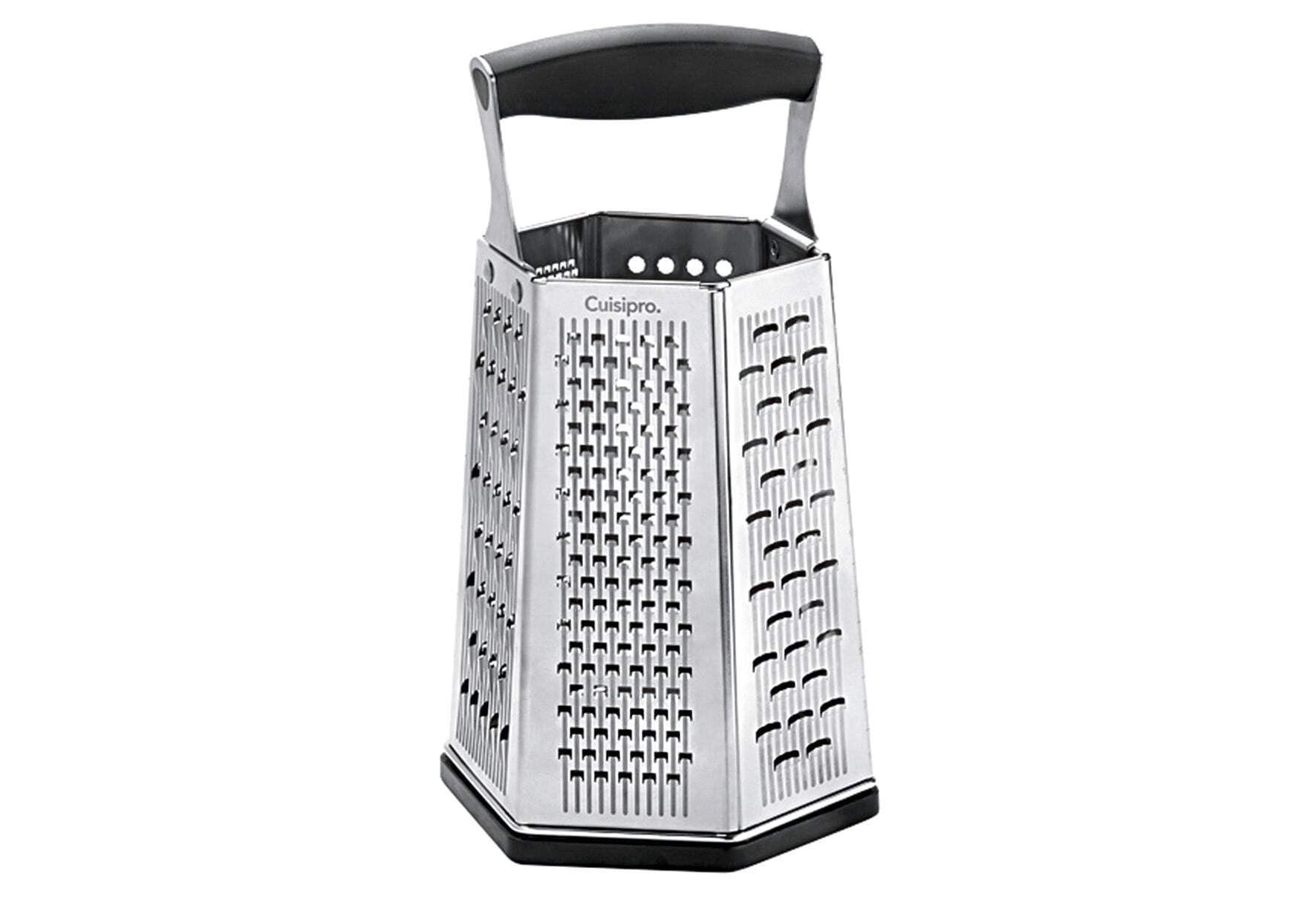 CUISIPRO 6-Sided Stainless Steel Box Grater for Cheese, Vegetables & Fruits - Perfect for Kitchen, Baking & Food Prep