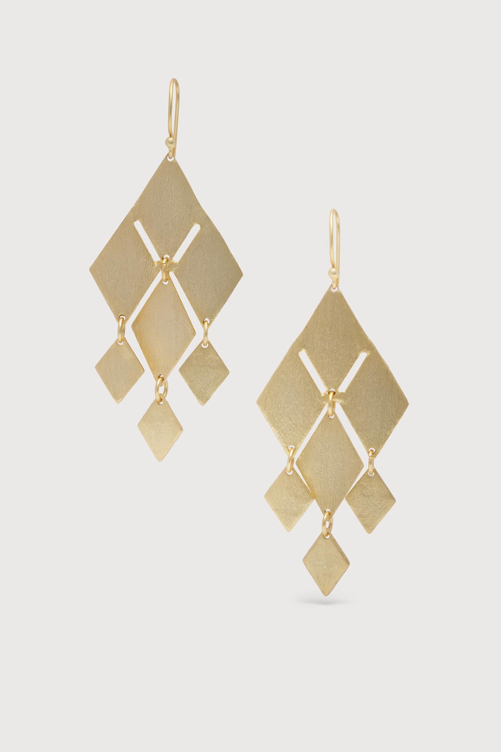 Multi Diamond Dangle Earrings for Women - Elegant 14K Gold Drop Earrings with Sparkling Stones | Perfect for Weddings, Parties & Special Occasions