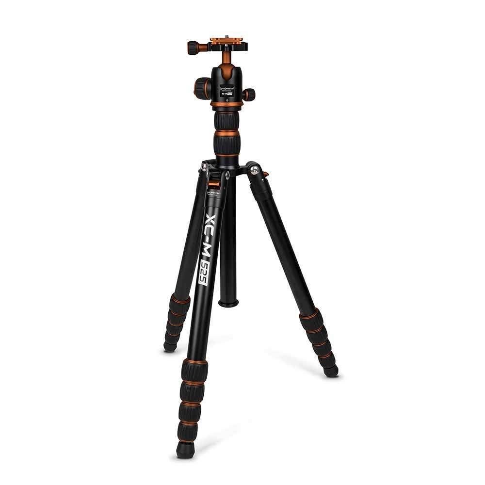 ProMaster XC-M 525K Professional Camera Tripod Kit with Ball Head - Heavy Duty Orange Aluminum Tripod for DSLR & Mirrorless Cameras - Perfect for Travel, Photography & Videography
