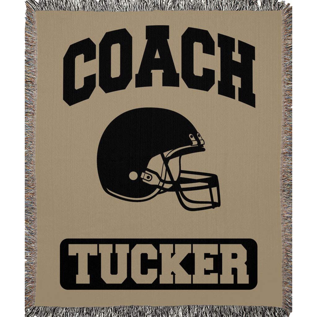 Custom Coach Gifts for Women & Men - Personalized Sports Blanket for Baseball, Soccer, Basketball, Softball, Lacrosse, Football, Volleyball, Track & Field, Tennis, Gymnastics, Swimming & Golf - Thank You Coach Appreciation Gift (Brown, Woven 50x60 inches) - Perfect for Team Celebrations, Senior Night Gifts & Sports Banquets