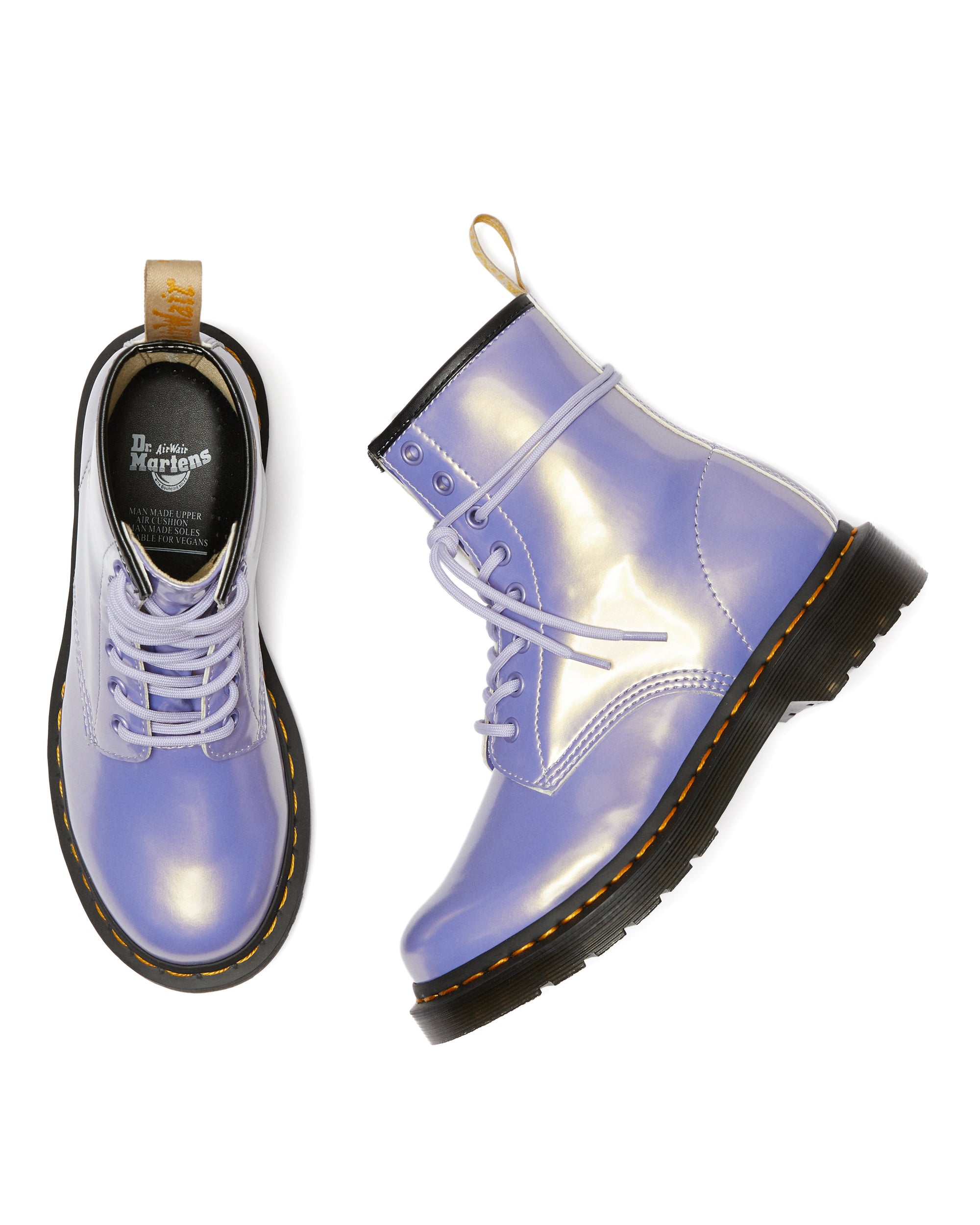 Dr. Martens 1460 Vegan Purple Heather Opaline Boots - Women's Vegan Leather Combat Boots for Punk, Goth & Street Style Fashion