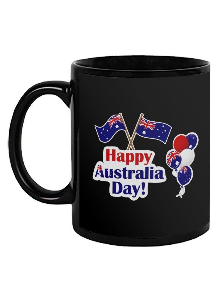 Australia Day Balloons & Flag Mug - Patriotic Coffee Cup for Celebrations, Perfect for Home Decor & Gifting