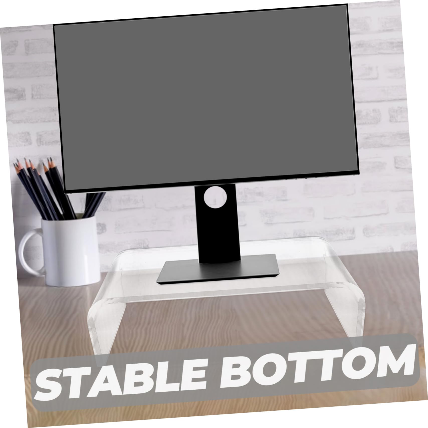 Operitacx Clear Acrylic Monitor Stand for Laptop & Printer - Adjustable Computer Riser with Display Shelf | Perfect for Home Office, Gaming Setup & Workspace Organization