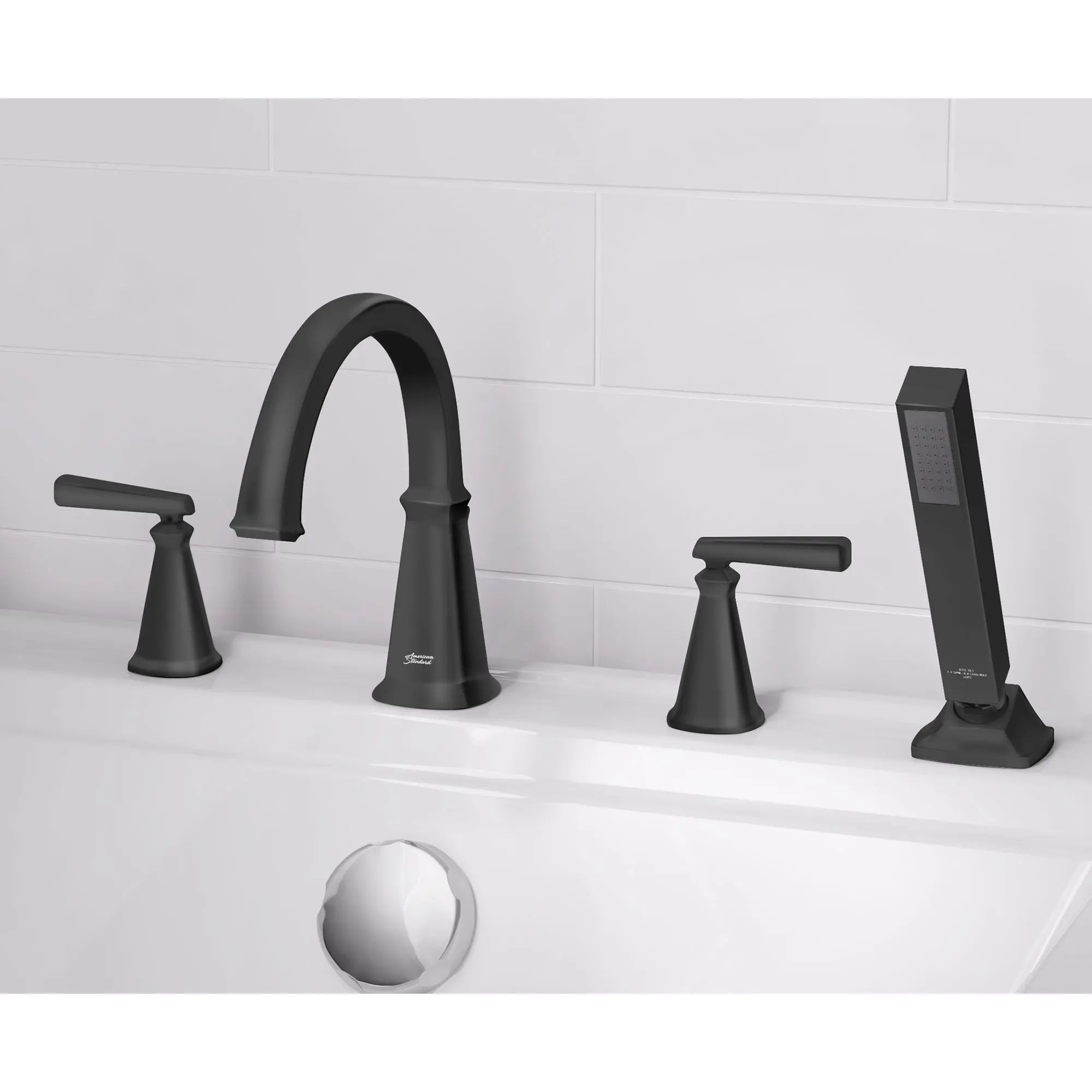 Edgemere® Bathtub Faucet with Lever Handles & Personal Shower - Compatible with Flash® Rough In Valve - Perfect for Bathroom Renovation and Spa-Like Shower Experience