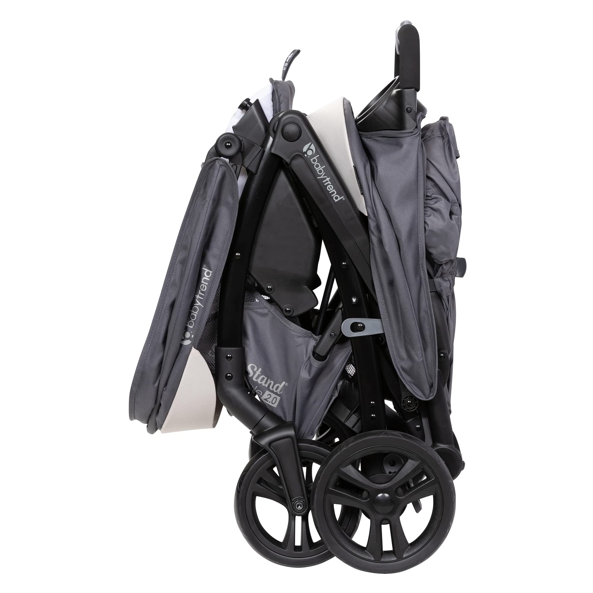 Baby Trend Sit N' Stand Tandem Double Stroller 2.0 DLX - Lightweight Convertible Stroller with 5-Point Safety Harness, Adjustable Canopy, 2 Cup Holders & Large Storage Basket - Perfect for Twins, Siblings or Infant & Toddler - Ideal for Shopping, Travel & Daily Walks (Magnolia)