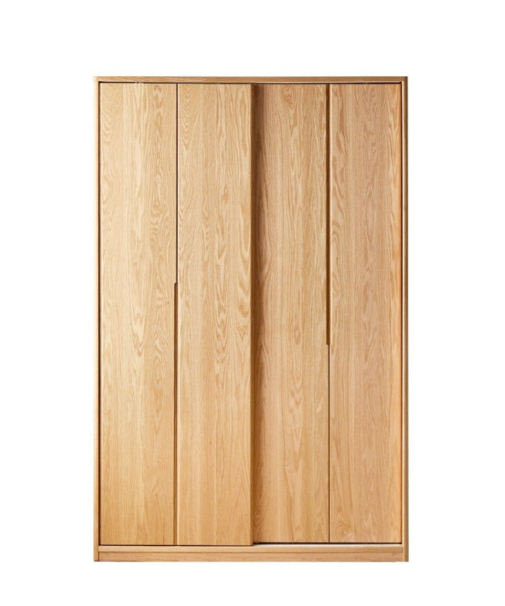 Solid Oak Wood Sliding Door Wardrobe - Durable & Stylish Closet Storage for Bedroom, Living Room, and Office Organization
