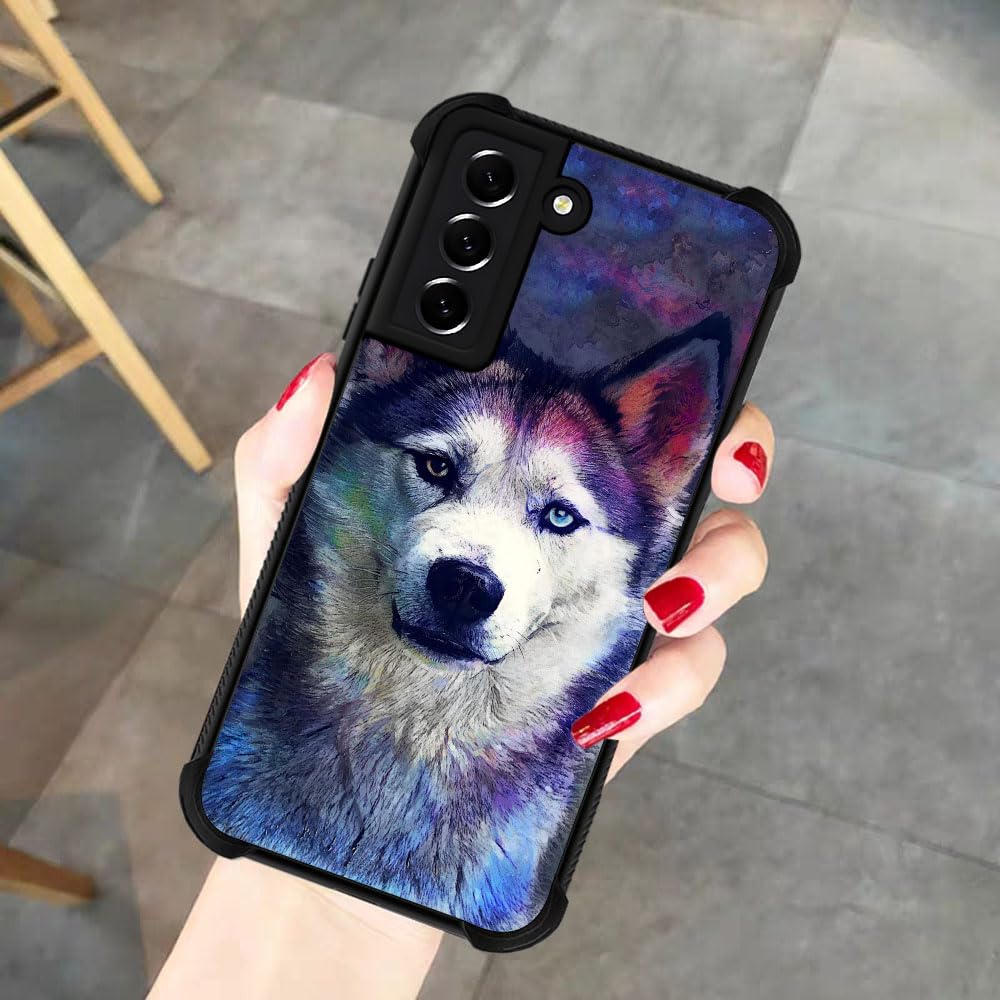 CARLOCA Samsung Galaxy S21 Case - Husky Dog Design, Shockproof Anti-Scratch Protective Cover with Drop Protection | Perfect for Outdoor Activities, Work & Travel