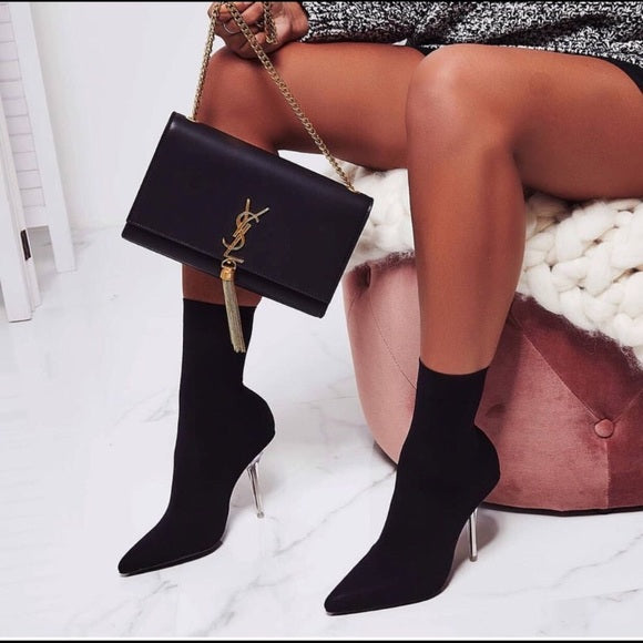 Suzy Slip-On Sock Booties - Women's Comfortable Knit Ankle Boots for Indoor/Outdoor Wear - Perfect for Home, Office & Casual Outings