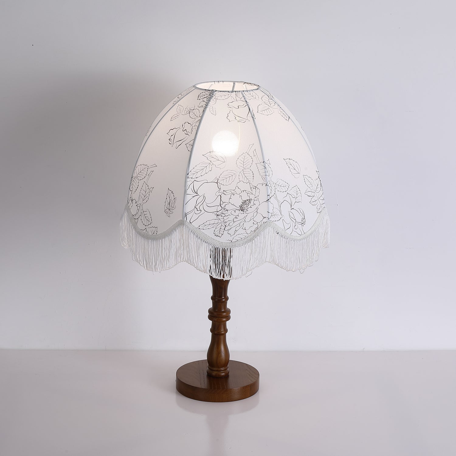 Stylish Printed Tassel Table Lamp - Elegant Home Decor for Bedroom, Living Room & Office - Perfect Nightstand Lighting for Cozy Ambience