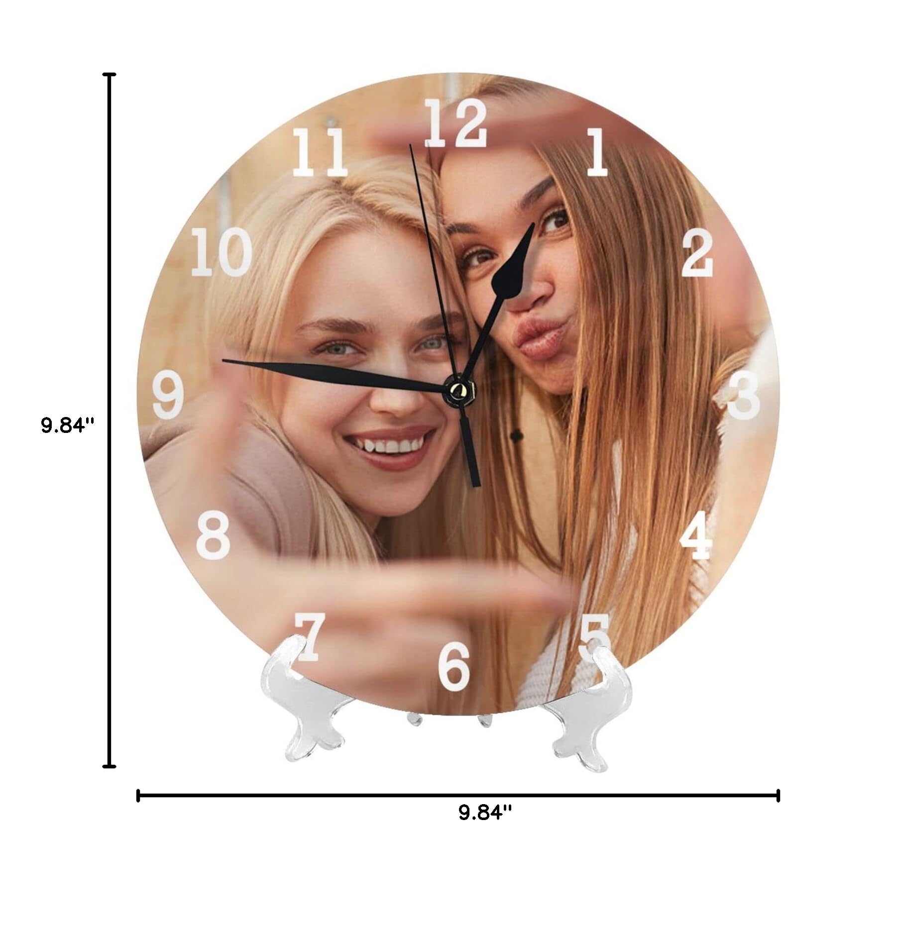 Custom Photo Wall Clock - Personalized Picture Clock for Living Room, Bedroom, Kitchen | Unique Wedding, Anniversary Gift for Couples | Farmhouse & Home Decor | Perfect for Housewarming, Birthday Presents