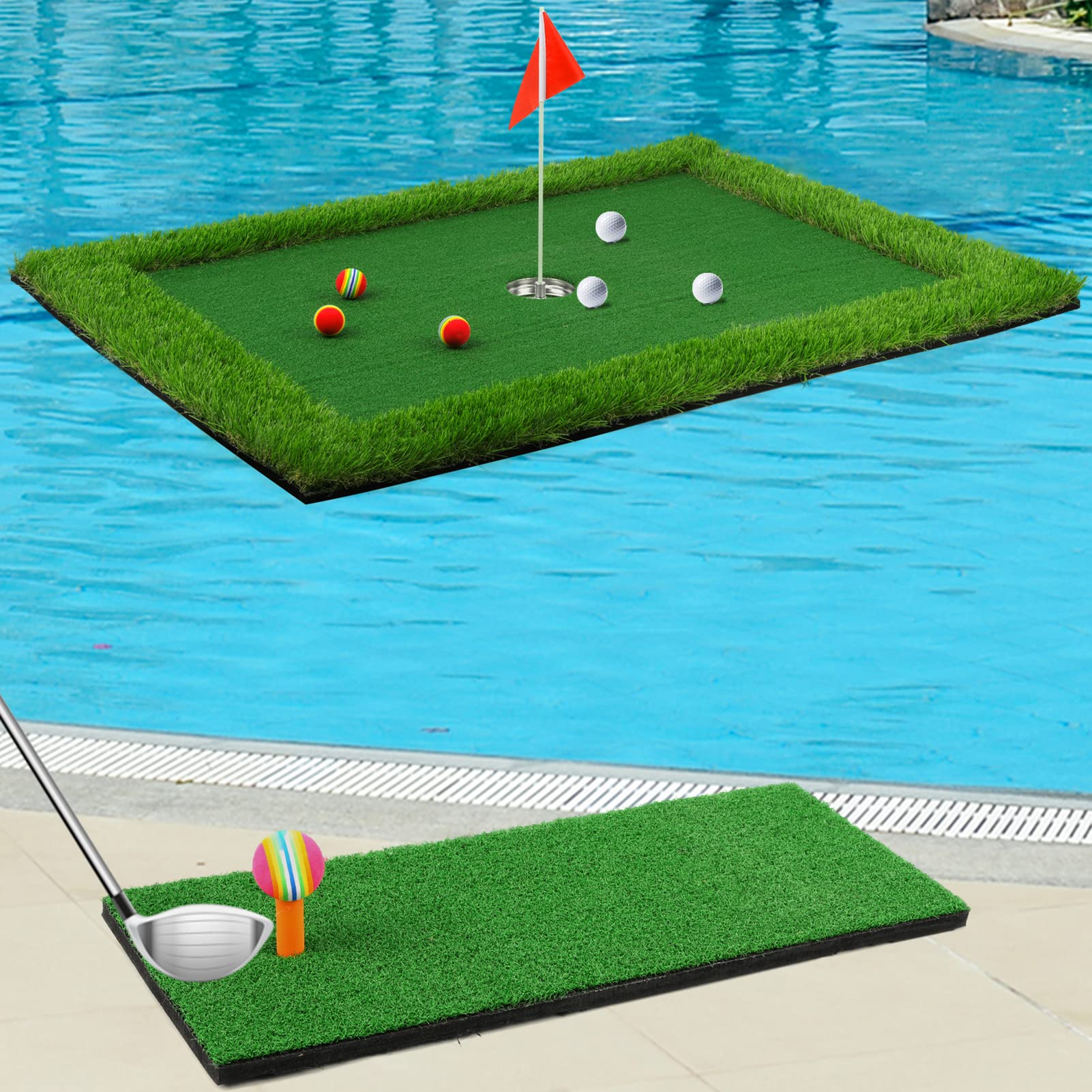 DIYAREA Floating Golf Putting Green for Pool - 47