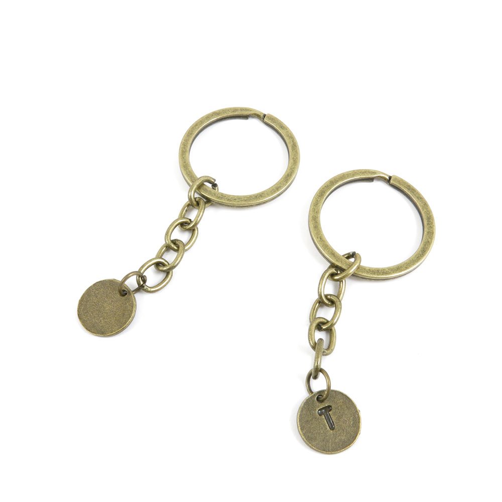 Fashion Jewelry Keychain - Personalized Alphabet Key Tag for Keys, Door, Car - Bulk Wholesale Supplier (Letter T) - Perfect for Gifts, Organization & Key Identification
