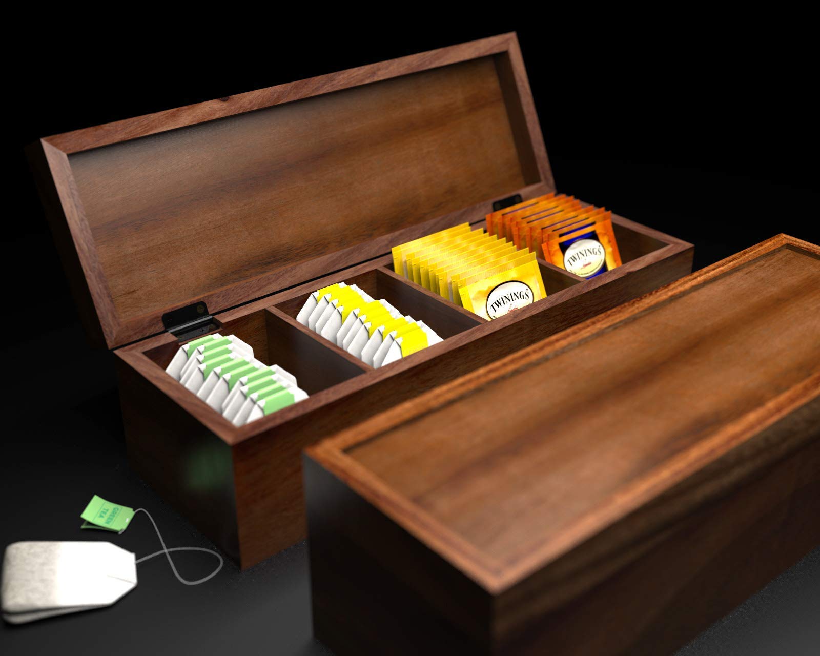 Premium Acacia Wood Tea Gift Box Set - 15.25