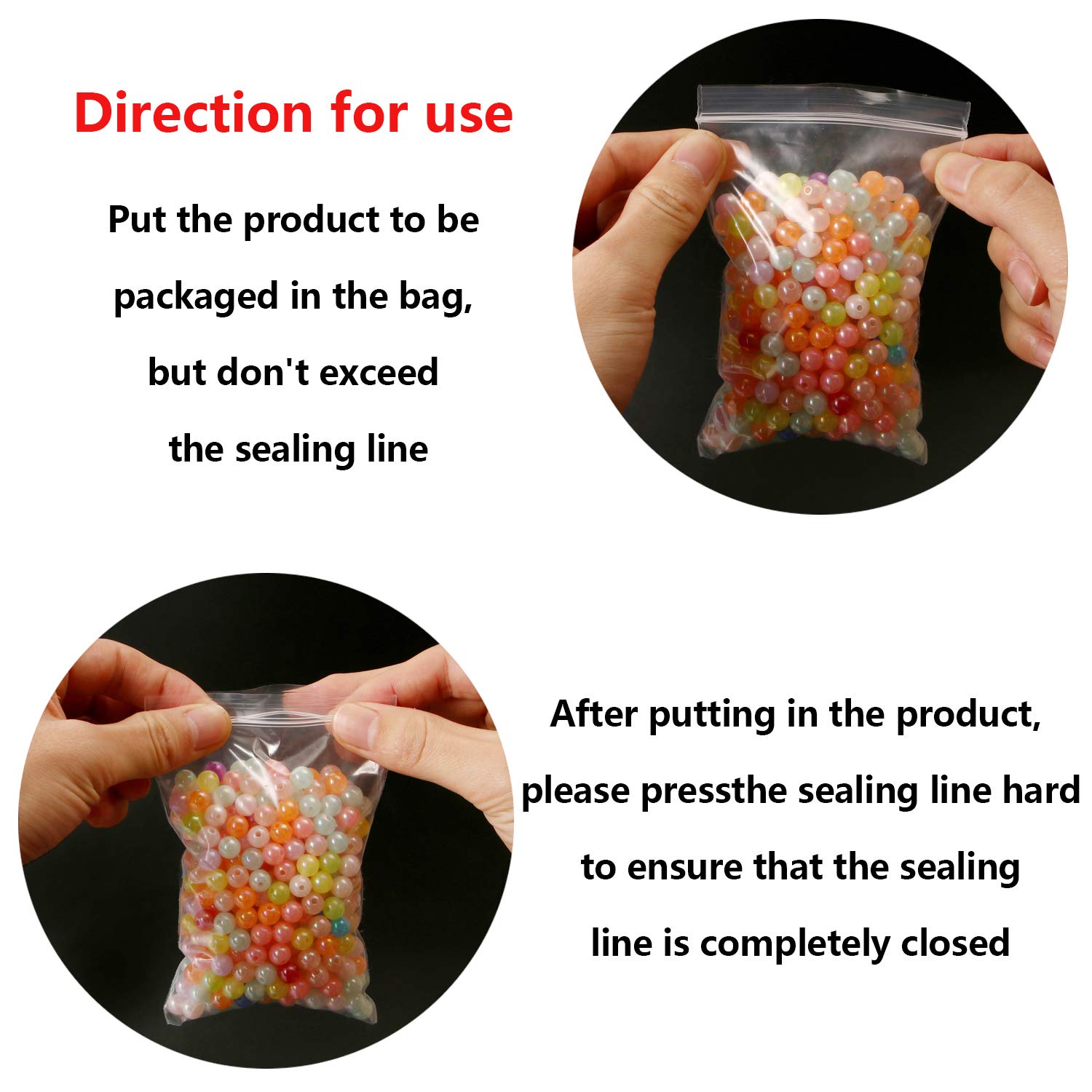 200Pcs Small Resealable Plastic Bags 3.5