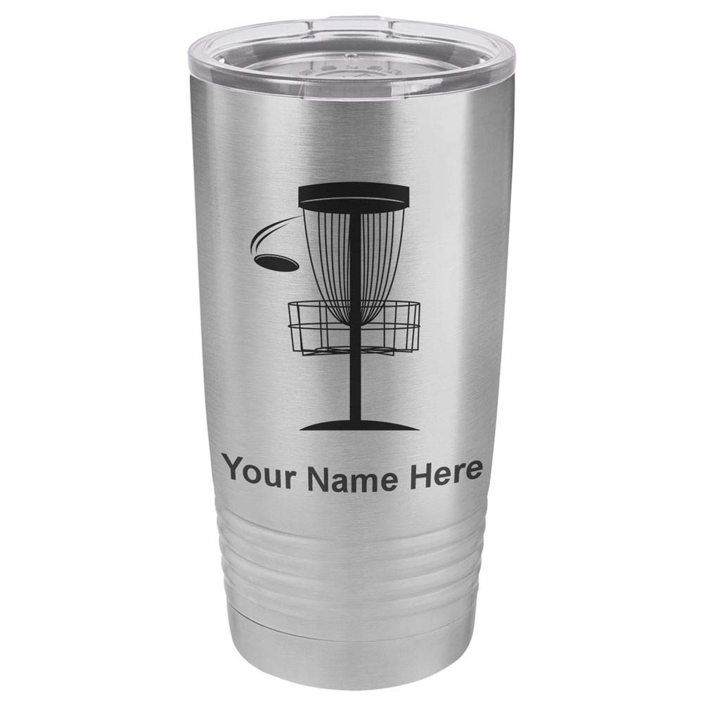 LaserGram 20oz Vacuum Insulated Stainless Steel Tumbler Mug with Personalized Engraving - Keeps Drinks Hot/Cold for Hours - Perfect for Disc Golf, Camping, Office & Outdoor Activities