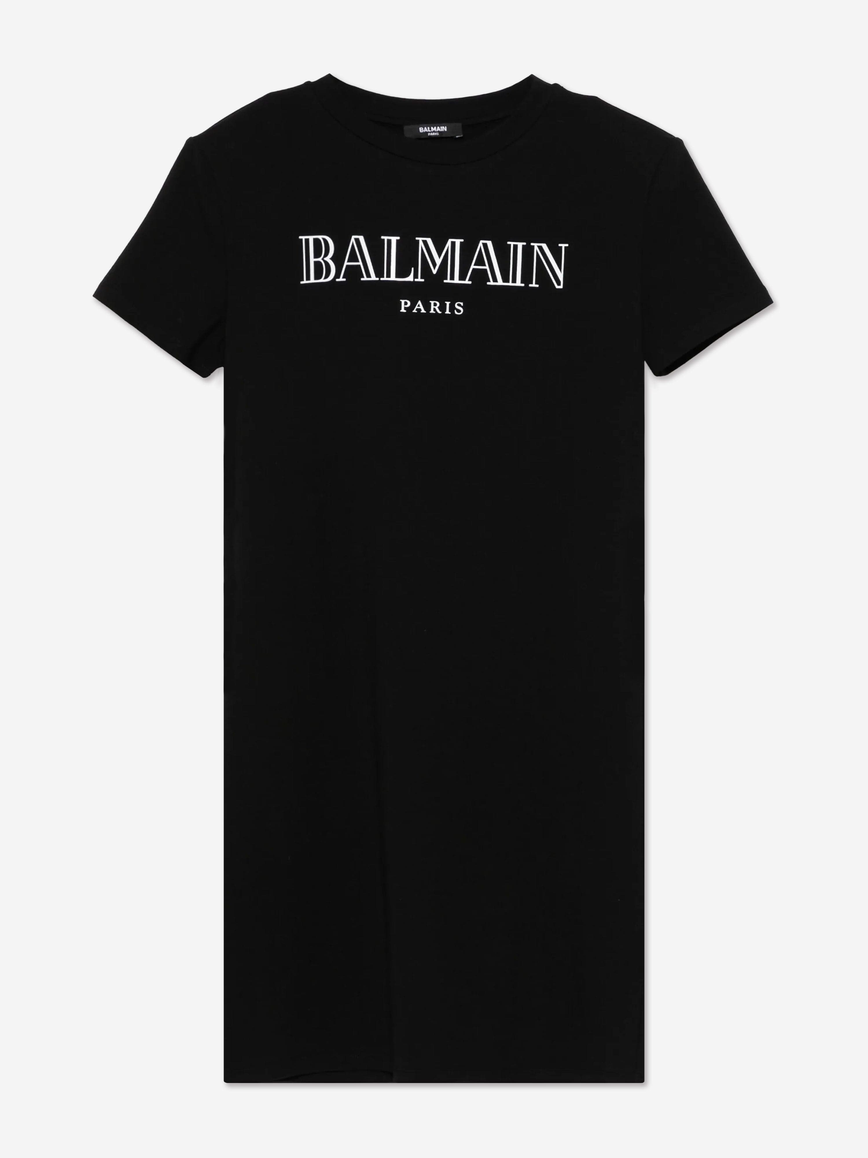 Balmain Girls Black Logo Jersey Dress - Stylish & Comfortable for School, Parties & Casual Wear
