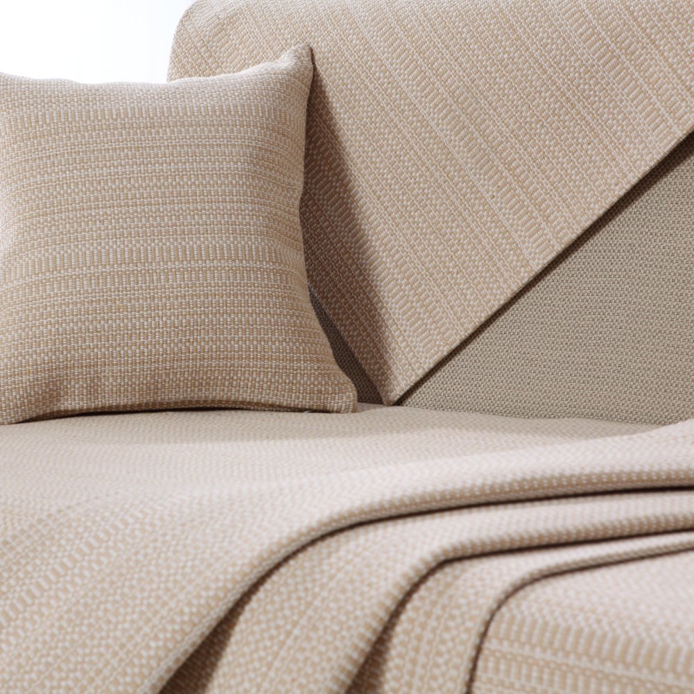 Quilted Cotton Sectional Sofa Slipcovers - Anti-Slip Sofa Protector & Decorative Throw Covers Set 90x160cm (35x63inch) for Living Room - Perfect for Pet Owners, Kids & Daily Furniture Protection