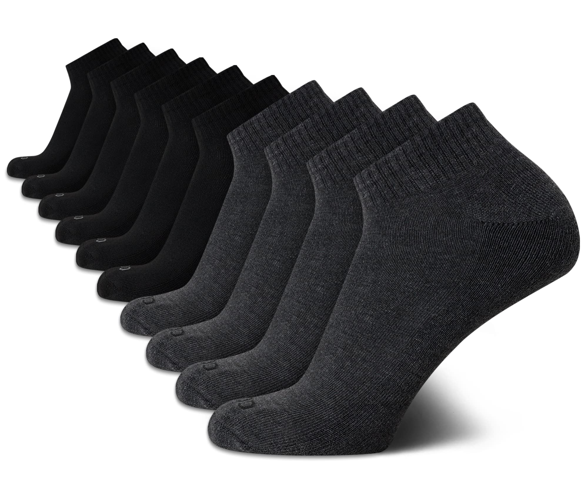 IZOD Men's 10-Pack Athletic Quarter Socks - Breathable Cushioned Sports Socks for Running, Gym & Everyday Wear
