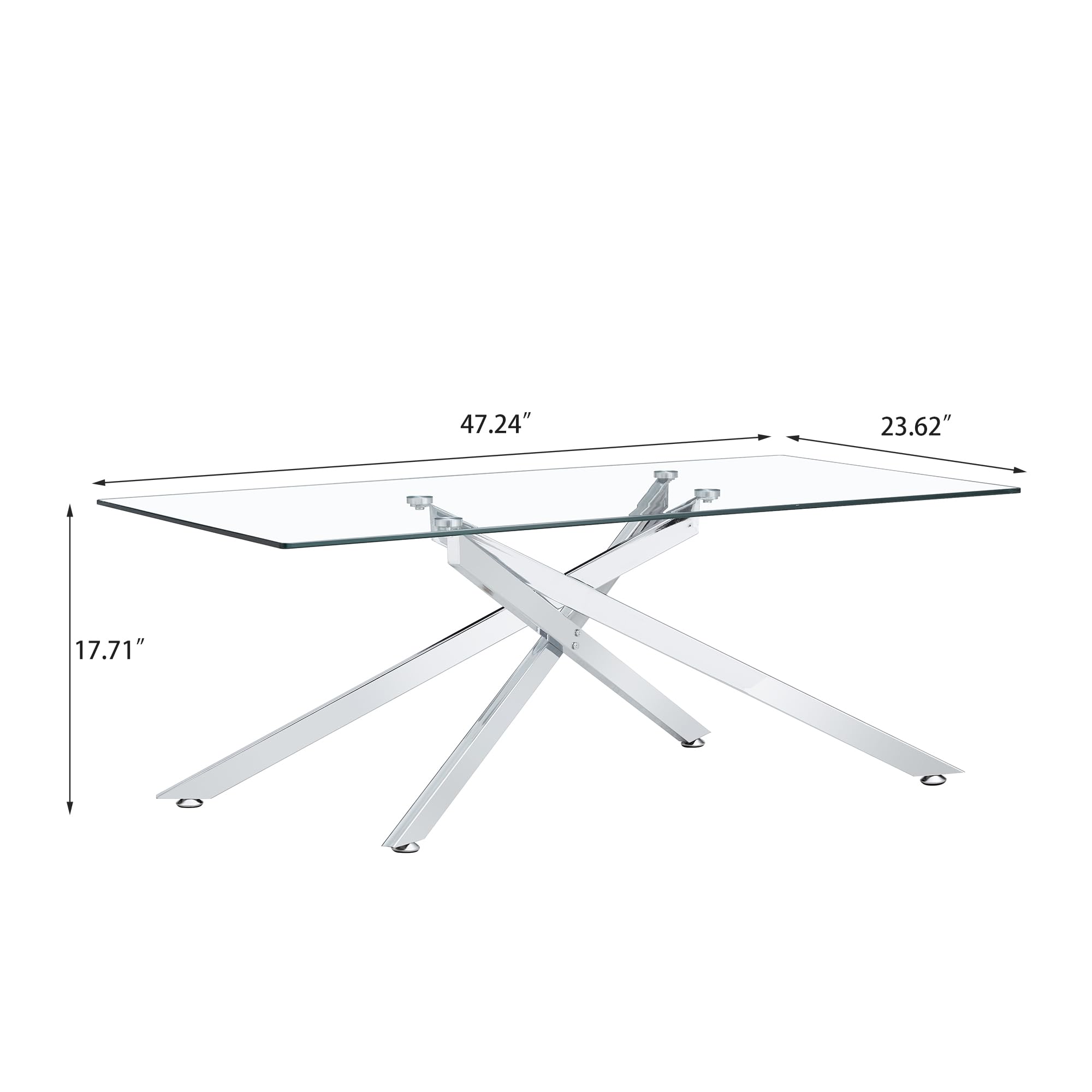 Modern Glass Coffee Table Set of 3 - IANIYA Gold Living Room Tables (Large Coffee Table + 2 End Tables) for Contemporary Home Decor | Perfect for Living Rooms, Lounges & Office Spaces