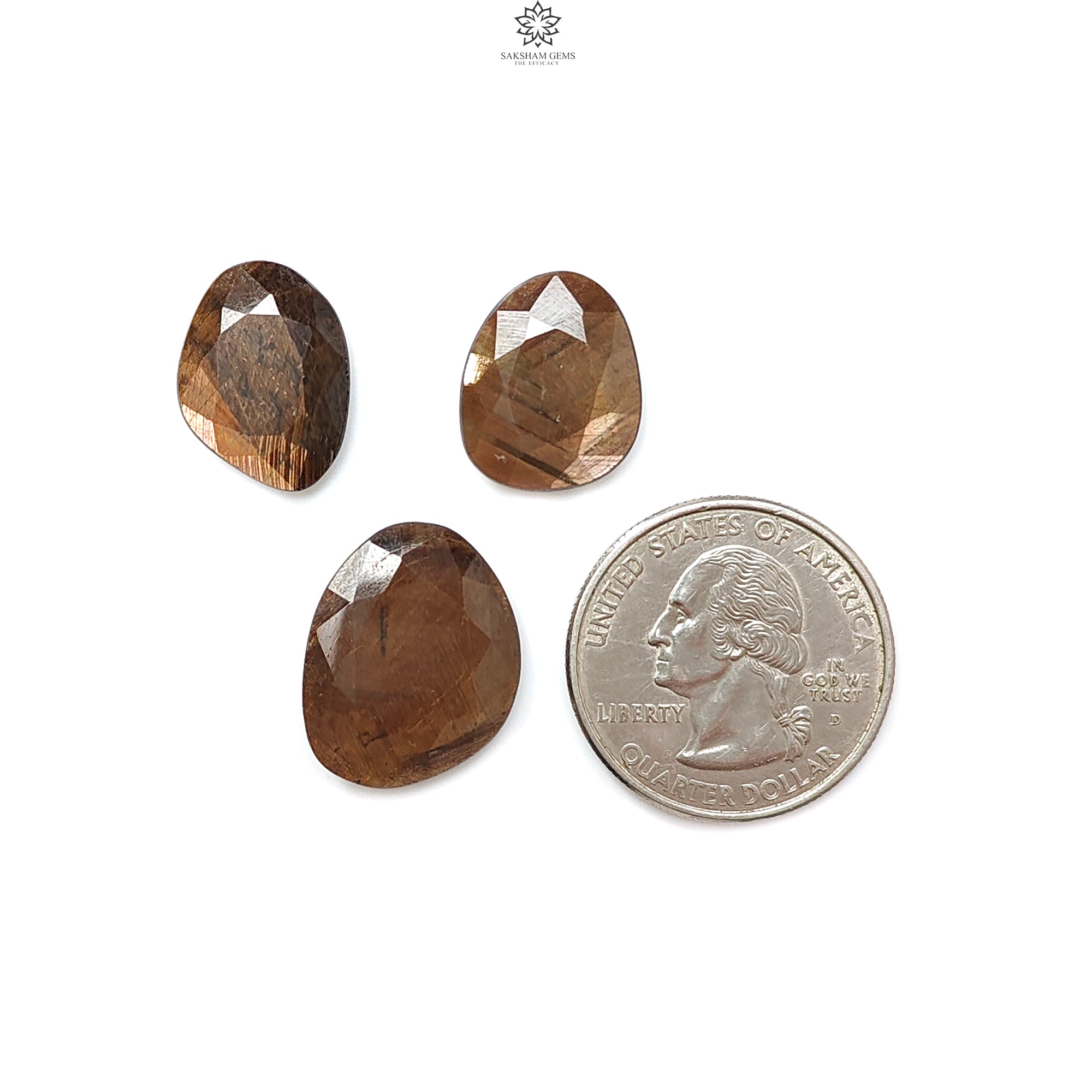 Natural Untreated Golden Brown Chocolate Sapphire Gemstone - Faceted Cut Fancy Shape (3pcs/5pcs Set) for Jewelry Making, Engagement Rings & Luxury Gift Giving