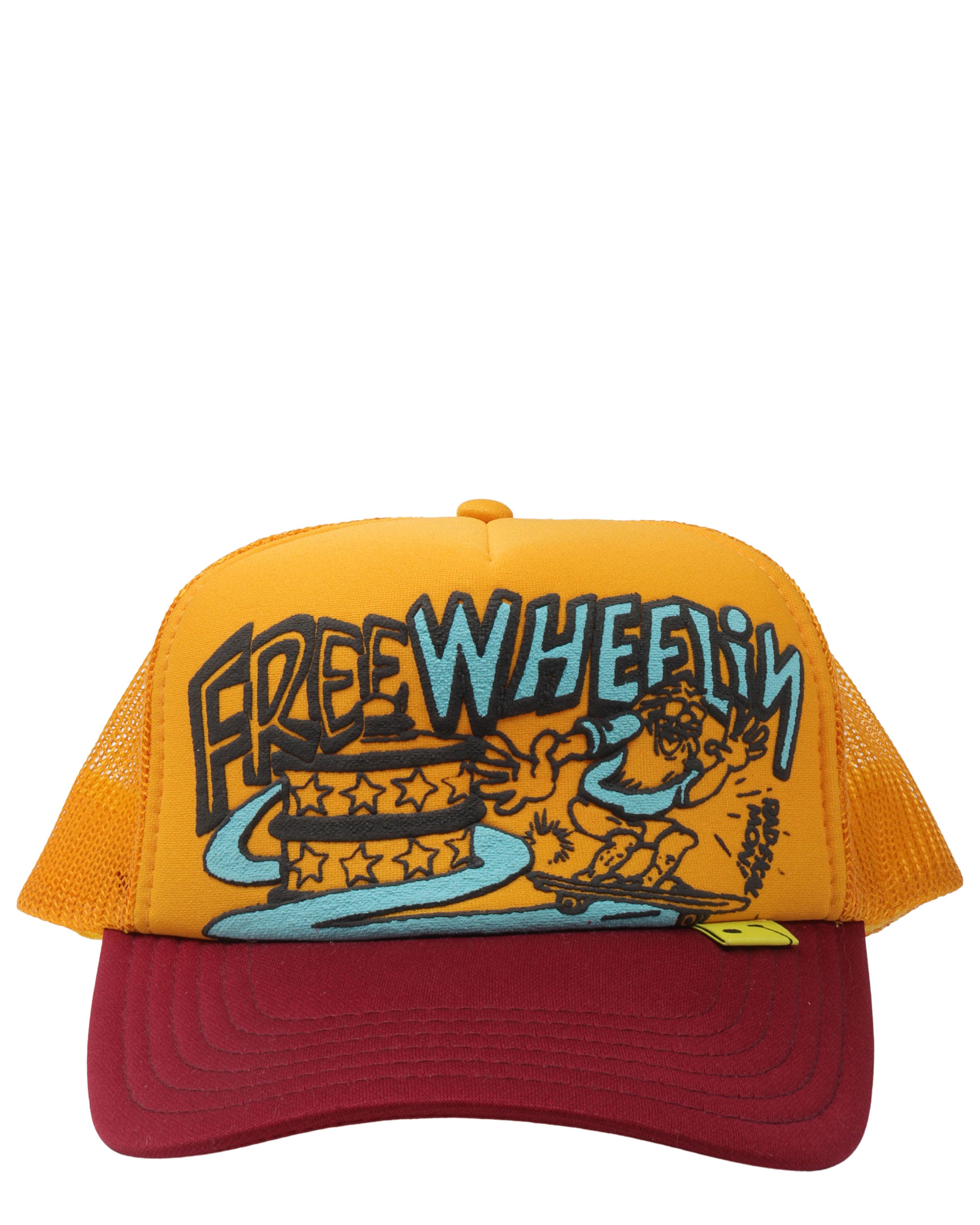 Freewheelin Trucker Hat for Men & Women - Vintage Distressed Baseball Cap for Outdoor Adventures, Travel & Casual Wear