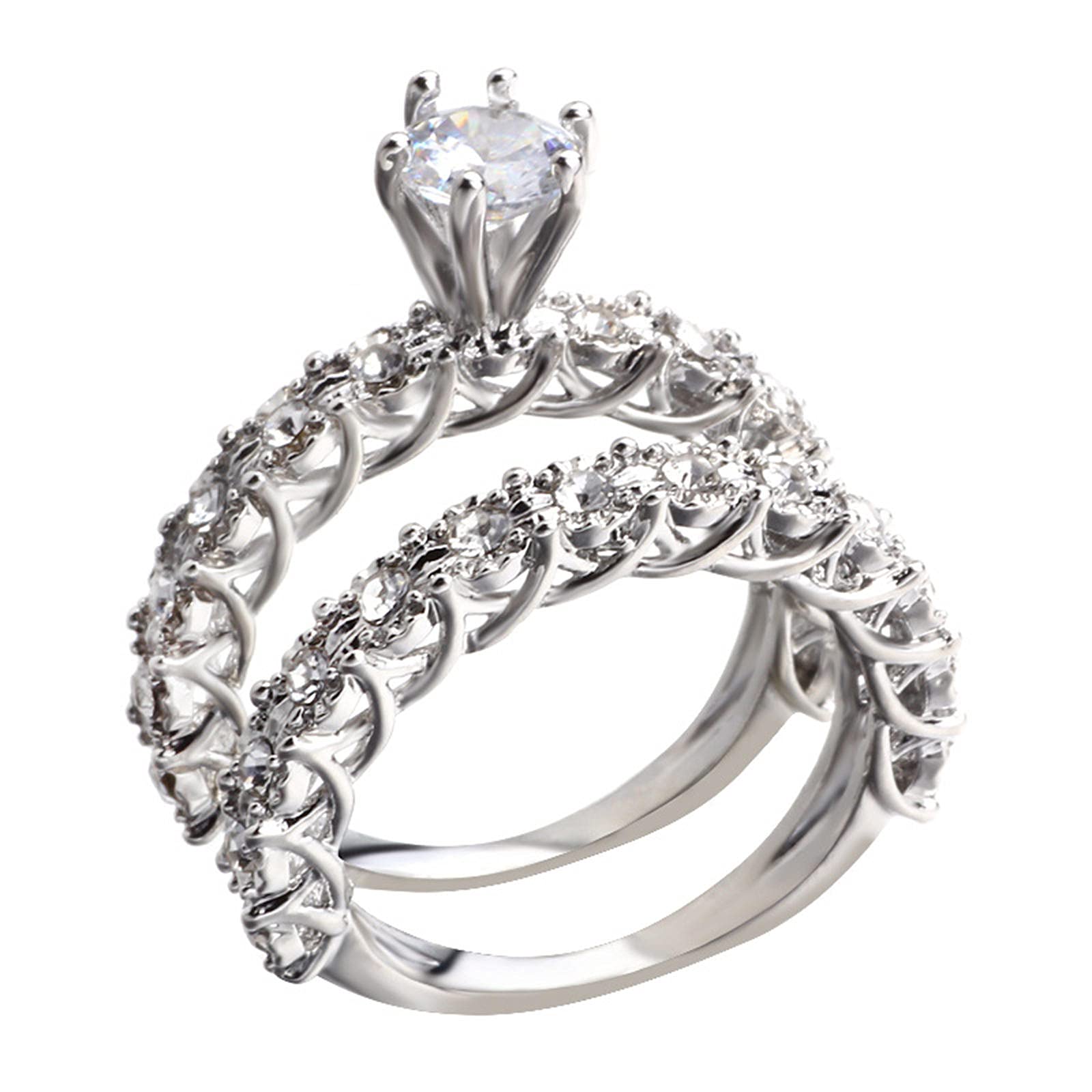 Elegant Crystal Rings for Women & Men - Fashionable Zirconia Carved Retro Negative Energy Breaking Rings - Perfect for Everyday Wear, Gift Giving & Spiritual Protection