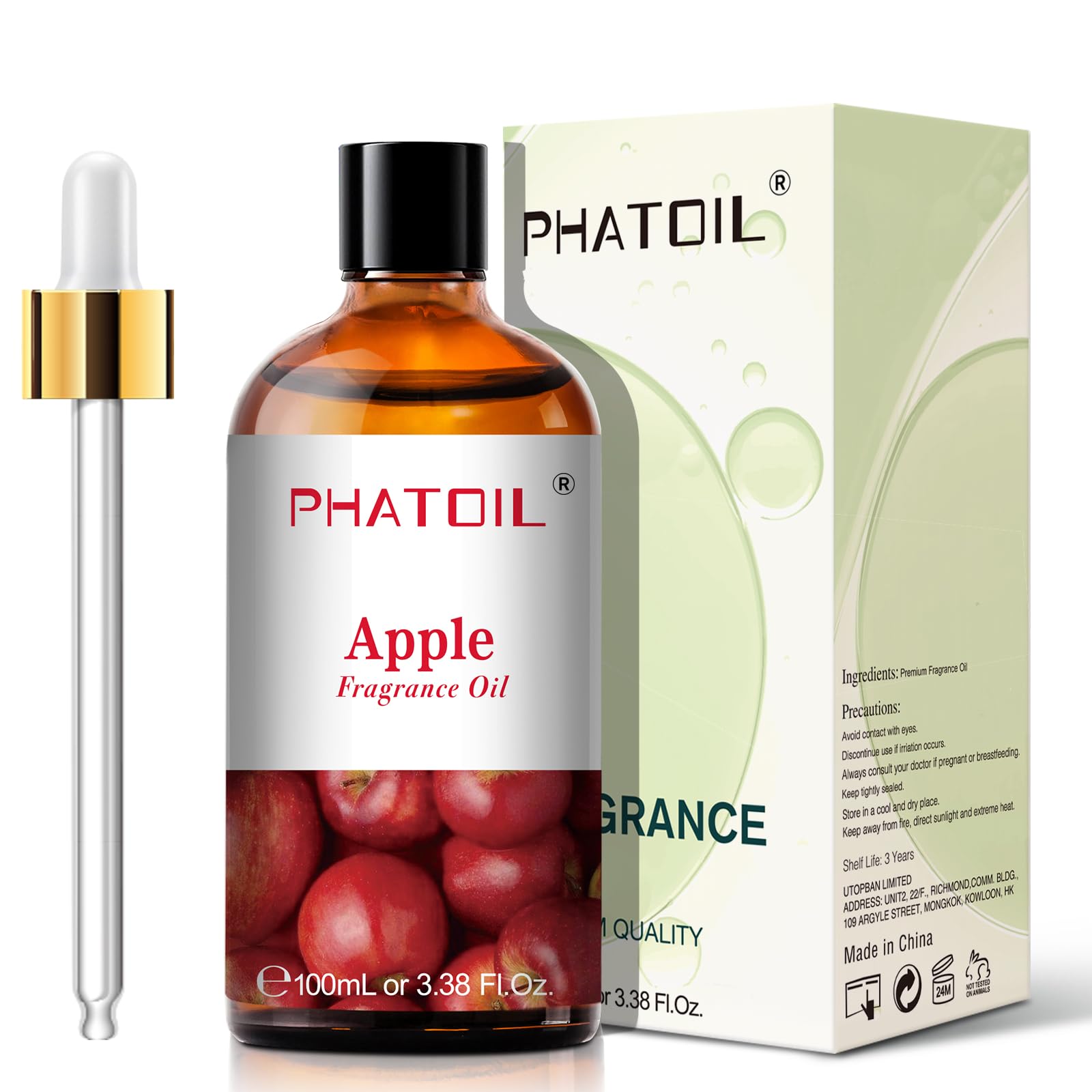 3.38 Fl Oz Apple Fragrance Essential Oil for Aromatherapy Diffusers - 100% Pure Scented Oil for Home, Yoga, Relaxation, DIY Candles & Soap Making - Perfect for Stress Relief & Aromatherapy Sessions