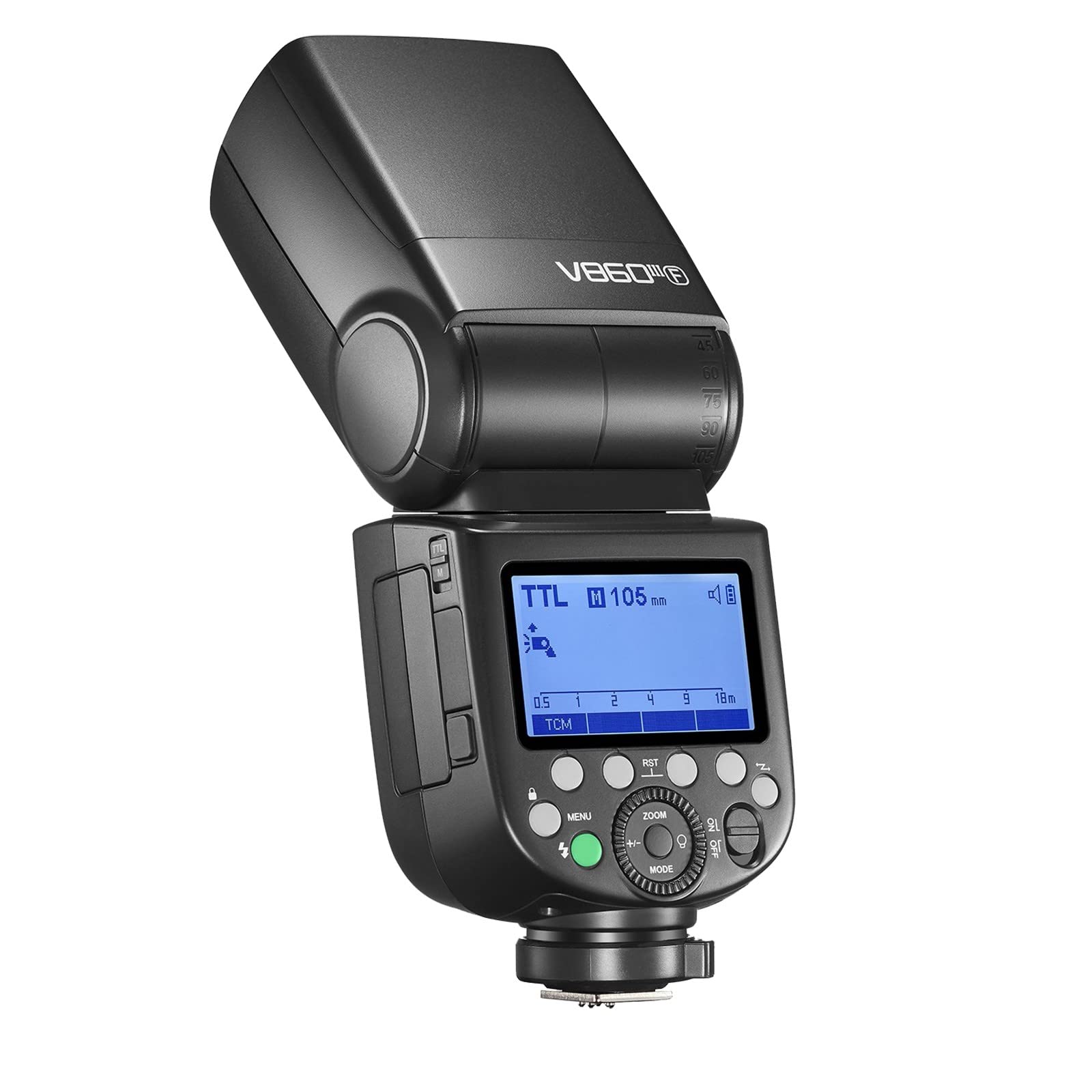 Godox V860III-F TTL Flash Speedlite for Fujifilm Cameras - 2.4G Wireless HSS 1/8000s, 1.5s Recycle Time, 480 Full Power Flashes with 10-Level LED Modeling Light (Upgraded from V860II-F) - Perfect for Wedding, Portrait & Studio Photography