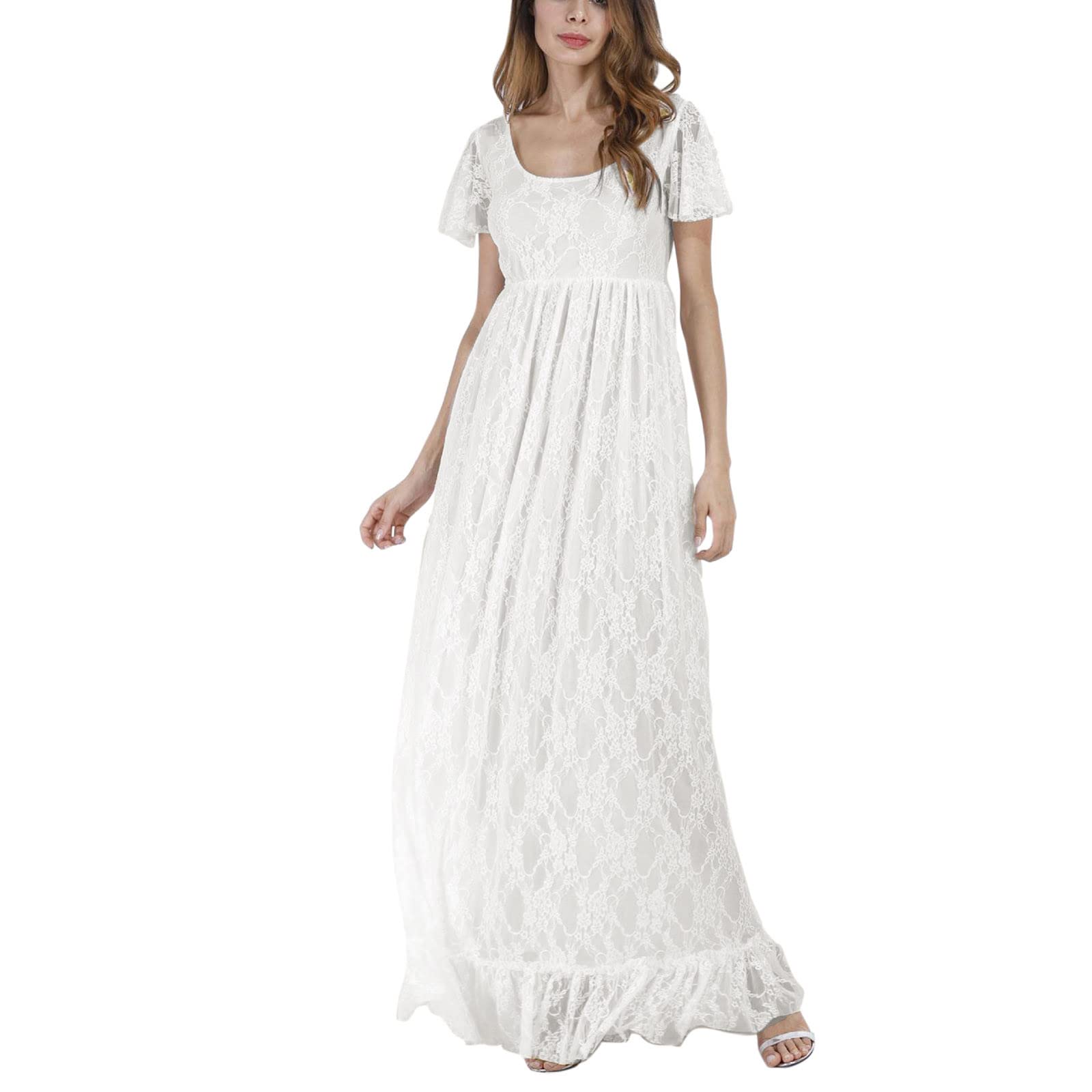 Maternity Sleeveless Dress for Women - Short Solid Color Pregnancy Photo Shoot Dress - V-Neck Surplice Maternity Gown for Baby Shower, Maternity Photos & Special Occasions