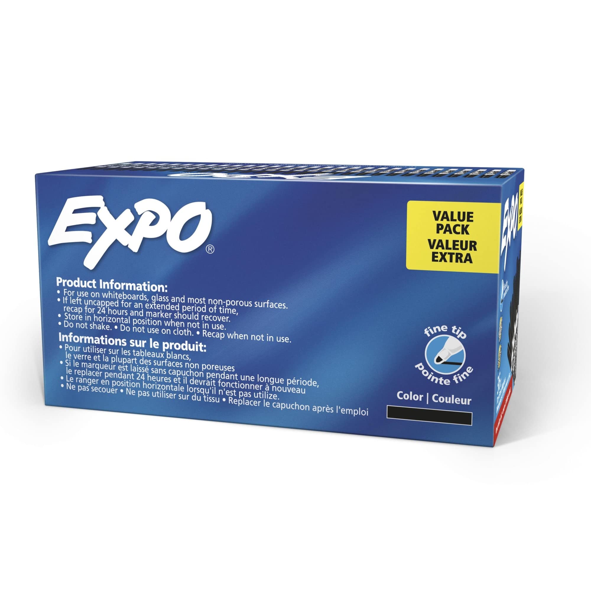 EXPO Fine Tip Dry Erase Markers - 36 Pack Black Low Odor Whiteboard Markers for Teachers, Students & Professionals - Perfect for Classroom, Office, Home & Boardroom Presentations