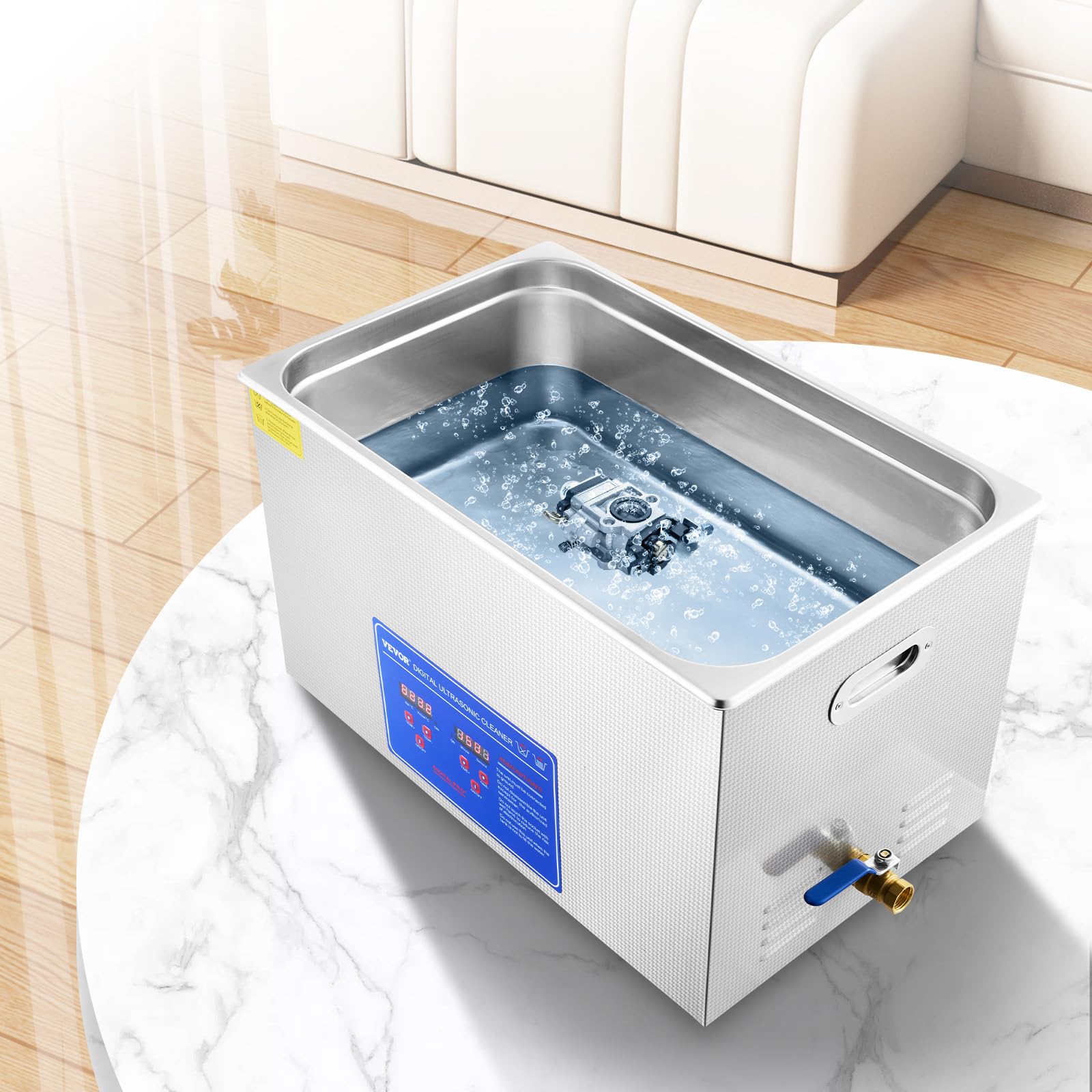 VEVOR 30L Industrial Ultrasonic Cleaner with Digital Timer & Heater, 40kHz 1100W Professional Large Ultrasonic Cleaning Machine for Wrench Tools, Metal Parts, Dental Instruments - Perfect for Automotive Repair, Jewelry Cleaning & Laboratory Equipment Maintenance