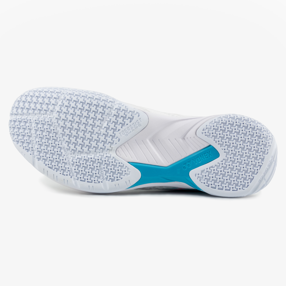 Yonex Cascade Accel Wide Badminton Shoes - White/Sky Blue - Lightweight & Comfortable for Indoor Sports & Training
