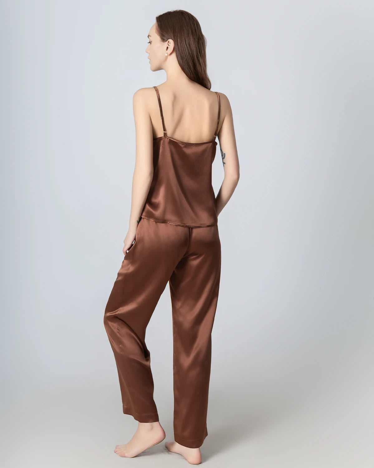 Silk V-Neck Camisole Pajama Set for Women - Soft & Comfortable Sleepwear for Nightwear, Loungewear, and Relaxation at Home