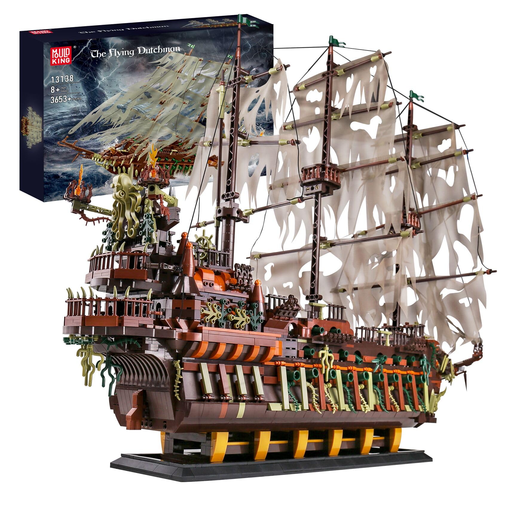 Mould King 13138 3700+ Pieces Pirate Ship Building Set - MOC Dutchman Model Kit for Adults & Kids 8+, Perfect for Collectors & Creative Play, STEM Educational Toy for Home Decor & Display