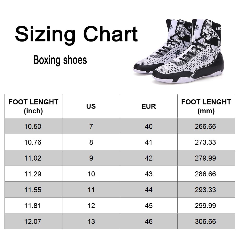 B LUCK SHOE Men's High-Top Boxing Shoes - Professional Wrestling Training Boots for MMA & Martial Arts (Model LS198) | Perfect for Gym Workouts & Combat Sports