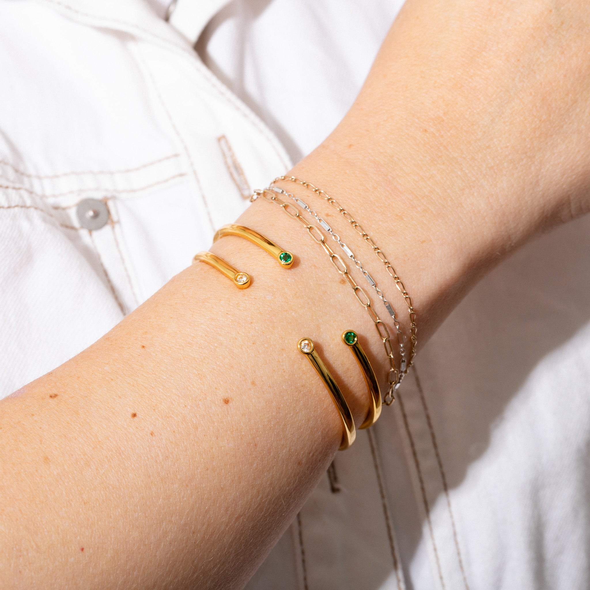 Gemme Cuff Bracelet - Elegant Adjustable Bangle for Women, Fashion Jewelry Gift for Her - Perfect for Parties, Weddings & Everyday Wear