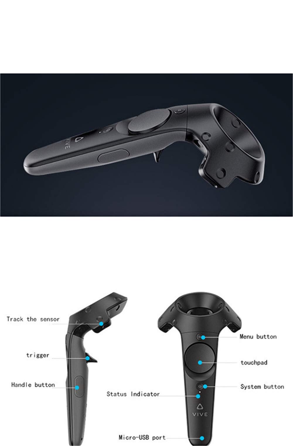 HTC VR Controller for Vive & Cosmos - Wireless Motion Tracking for Immersive Gaming & Virtual Reality Experiences | Perfect for PC & SteamVR Games