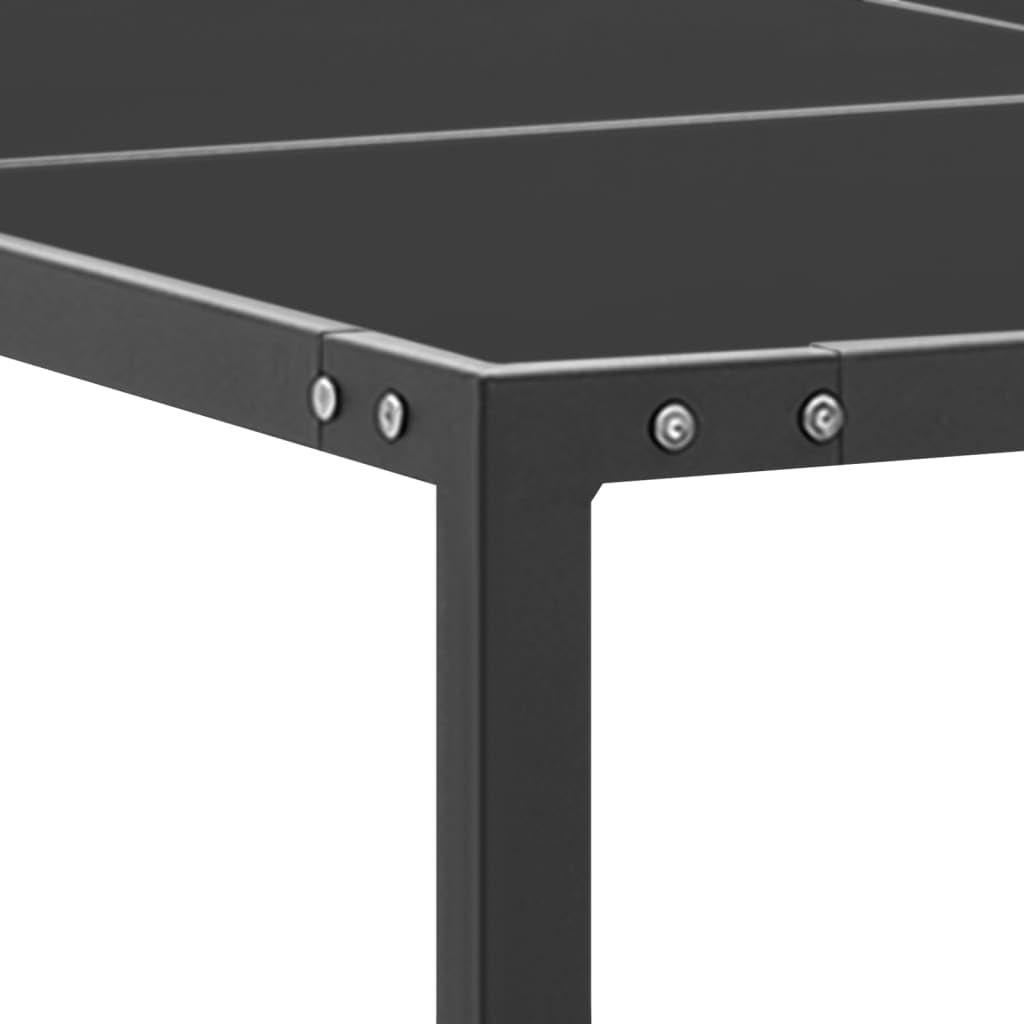 Premium VidaXL Rectangular Patio Table - Modern Outdoor Dining Set with Steel Frame & Tempered Glass Top, Anthracite Gray Garden Furniture (51.2