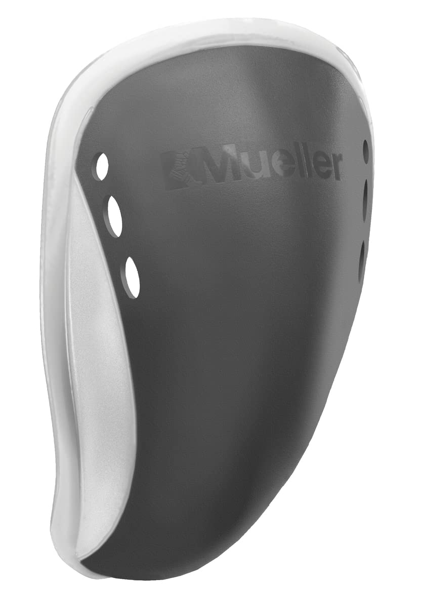 Mueller Sports Medicine Men's Athletic Supporter with Flex Shield Cup - Adult Jockstrap for Baseball, Football, Hockey & Gym Workouts - White Underwear with Gray Protective Cup - Large Size