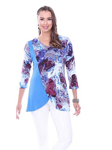 Parsley & Sage Women's Patricia Layered Hem Tunic Top - Flowy Casual Blouse for Work, Date Night & Everyday Wear