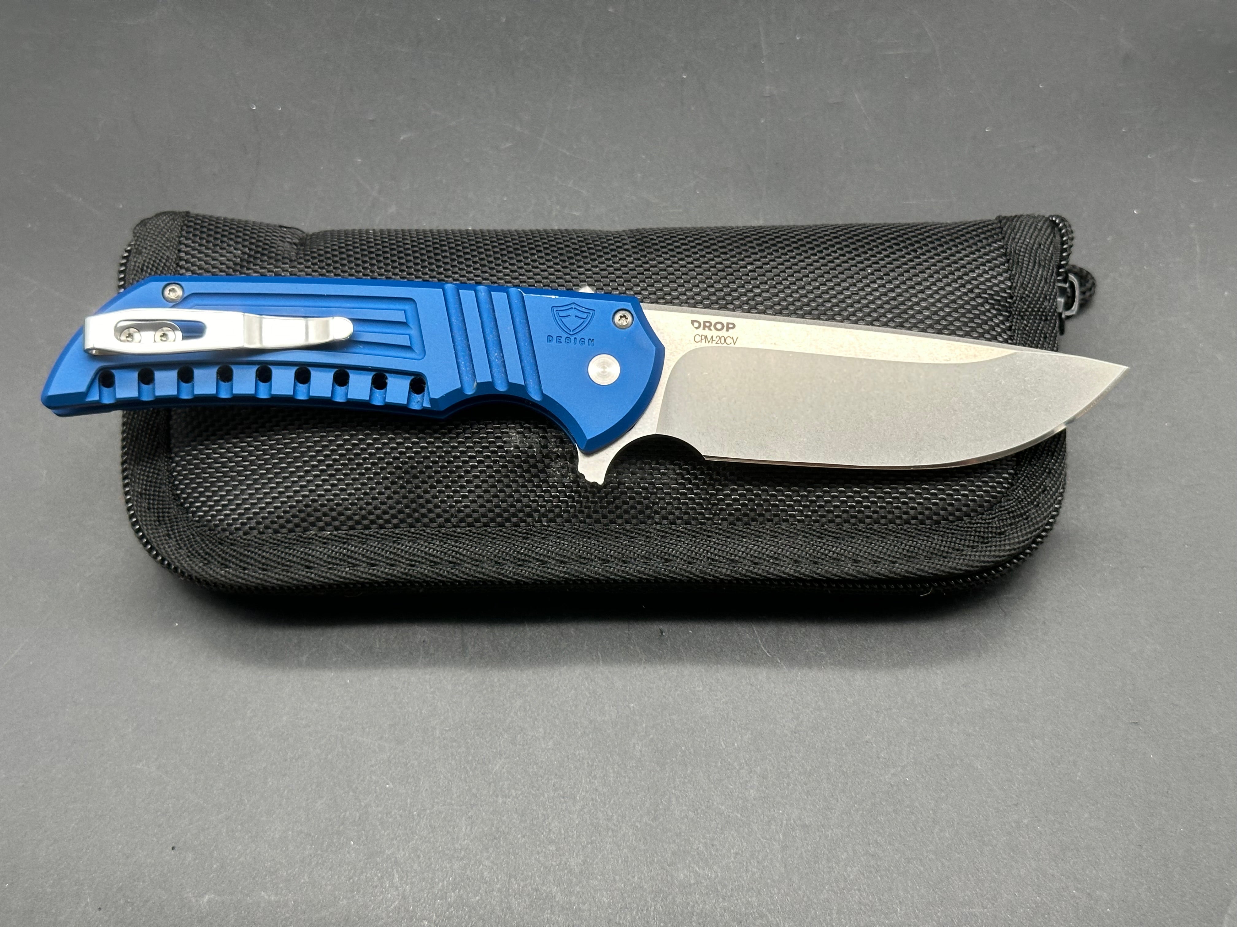 Protech Mordax Button Lock Folding Knife - DROP + Ferrum Forge Collaboration - EDC Pocket Knife for Outdoor, Camping, and Everyday Carry