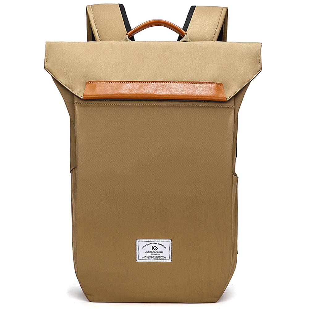 Vintage Slim Laptop Backpack for Travel & College - USB Charging Port, Waterproof Business Bag Fits 15.6