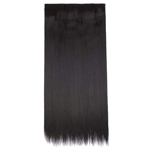 ELCABELL 22-Inch Straight Natural Black Hair Extensions with 5 Clips - Real Human Hair Feel for Instant Length & Volume - Perfect for Women & Girls (1 Pack) | Great for Parties, Weddings & Daily Styling