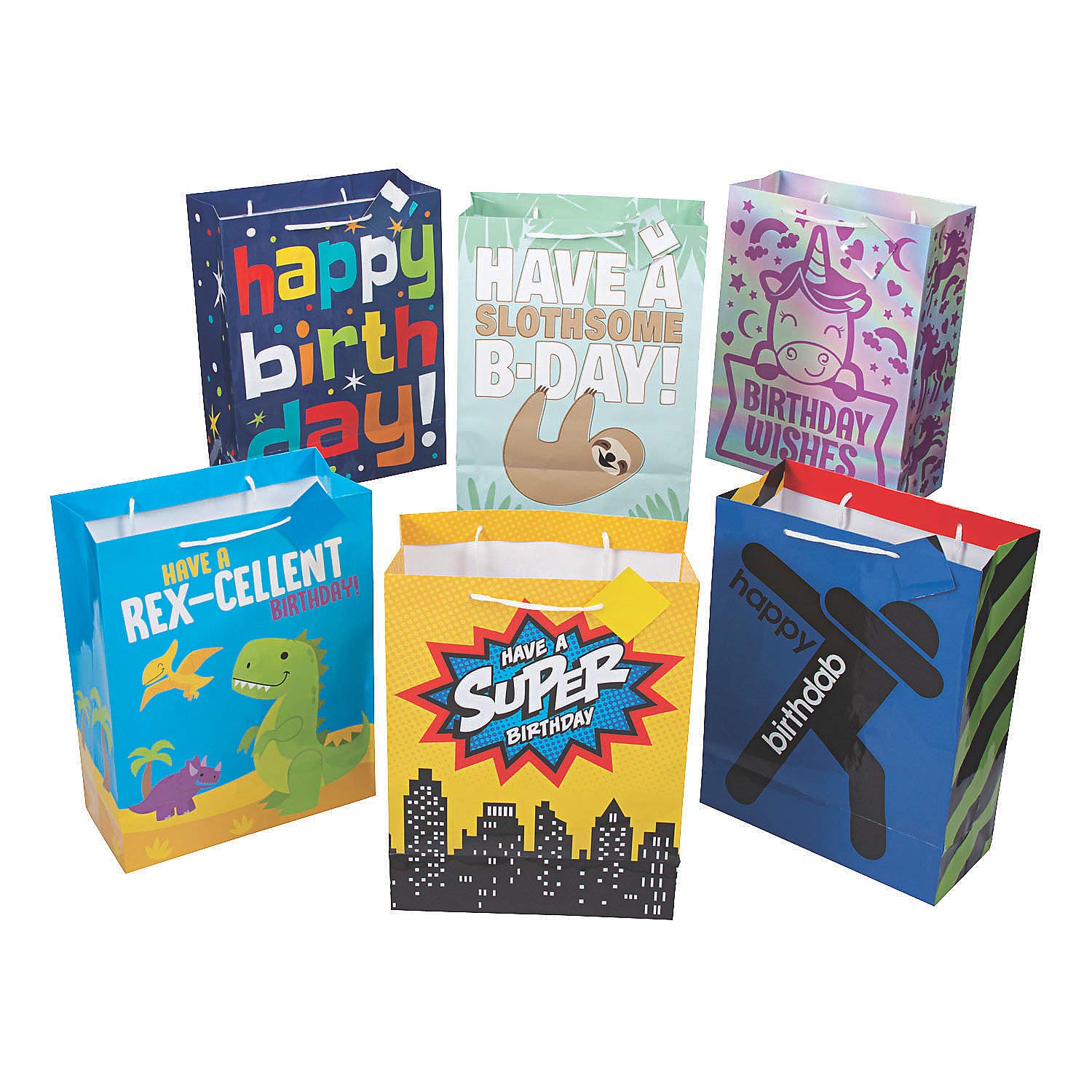 Happy Birthday Gift Bag Assortment - 24-Piece Party Supplies Set for Birthdays, Baby Showers & Special Occasions - Perfect for Gift Wrapping, Party Decorations & Celebrations