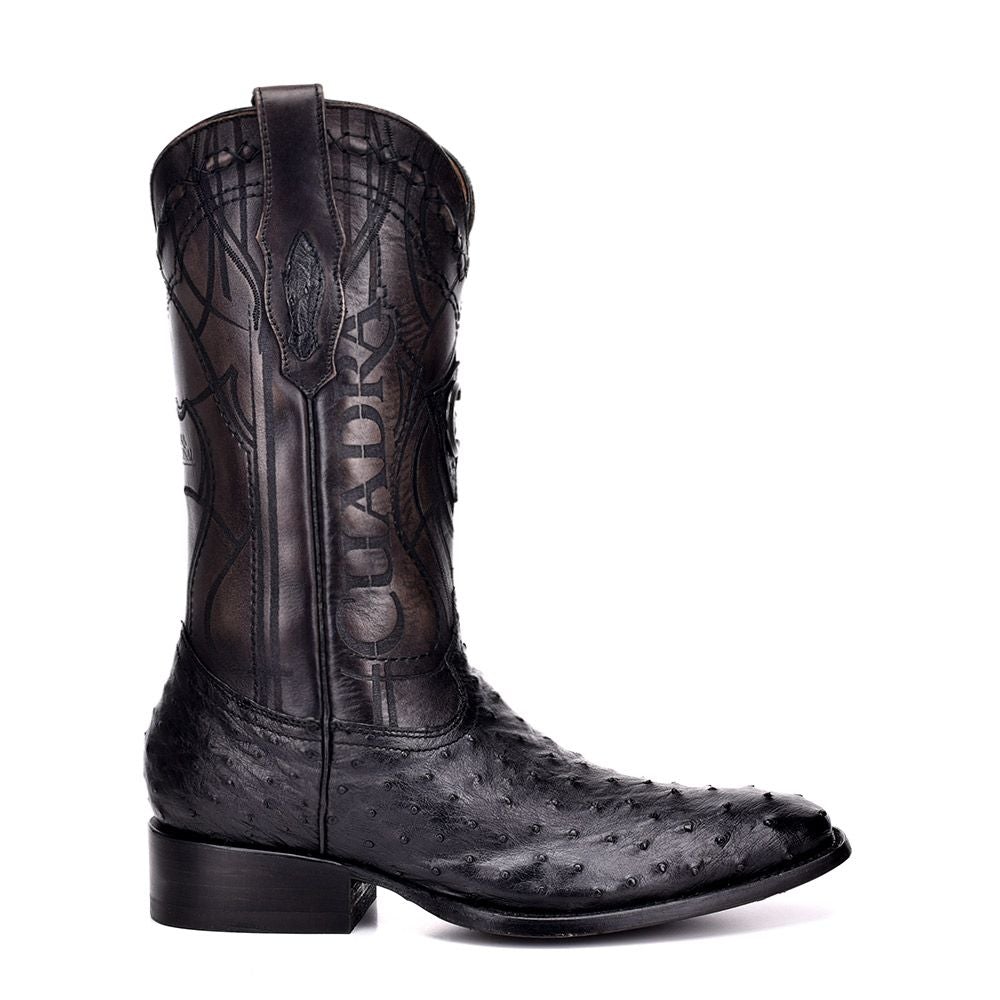Exotic Ostrich Leather Cowboy Boots for Men - Stylish Cuadra Black Dress Boots | Perfect for Western Wear, Rodeo & Country Fashion